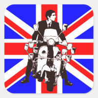 Scooter Rider con pegatinas de Union Jack Square
