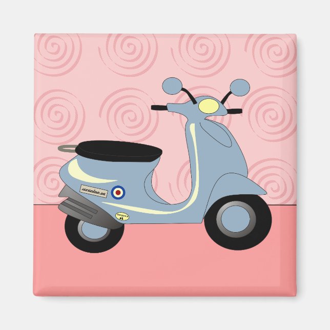 Scooter Trio imán rosa (Frente)