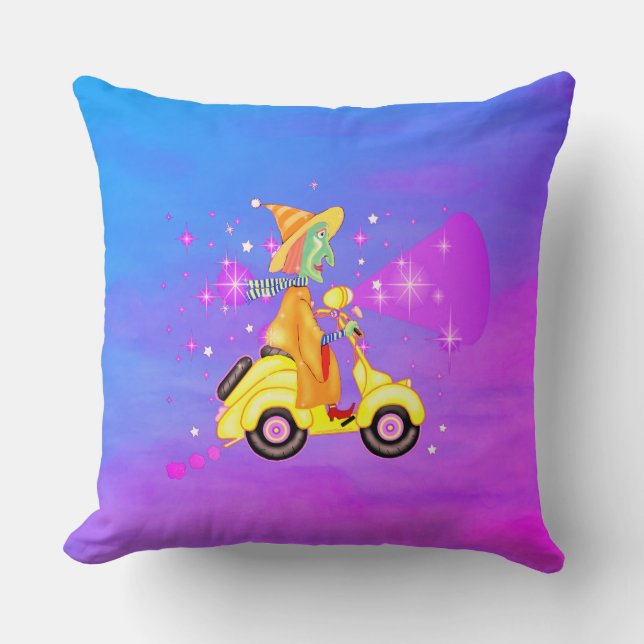Scooter Witch Cojín decorativo (Anverso)