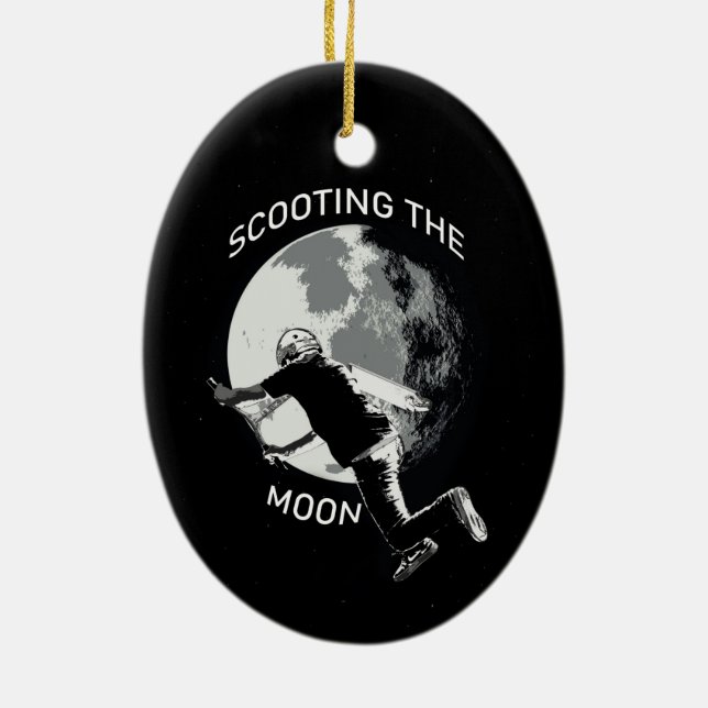 Scooting the Moon - Ornamento cerámico Stunt Scoot (Atrás)