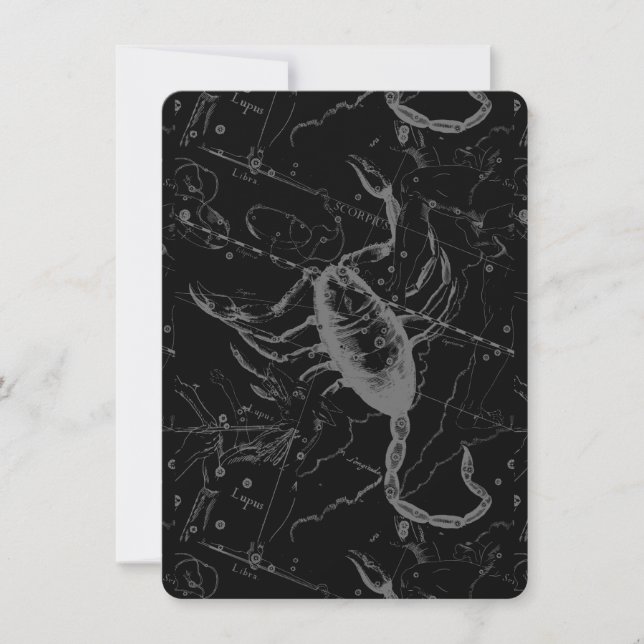 Scorpio Constellation Hevelius 1690 en negro (Anverso)