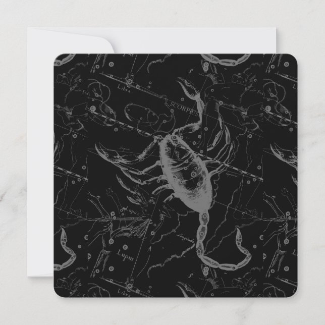 Scorpio Constellation Hevelius 1690 en negro (Anverso)