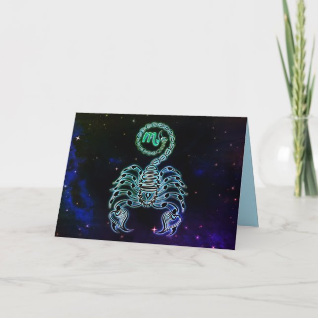 scorpio la tarjeta de saludo de zodiaco escorpión (Anverso)