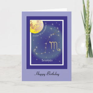 Scorpio October 24 to los noviembre 22 tarjeta