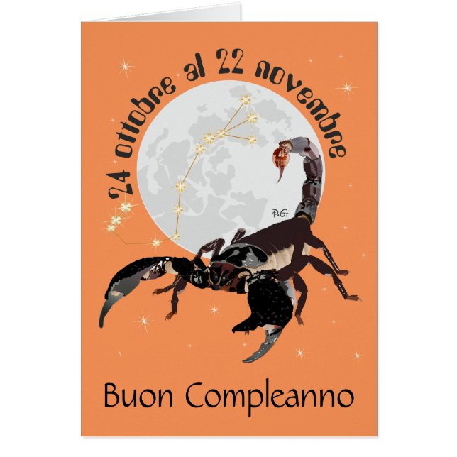 Scorpione 24 al ottobre 22 nov. Biglietti d'auguri (Frente)