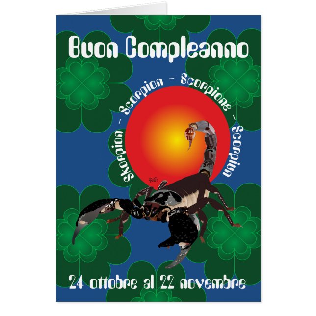 Scorpione 24 ottobre al 22 nov. Biglietti d'auguri (Frente)