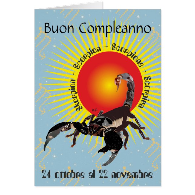 Scorpione 24 ottobre al 22 nov. Biglietti d'auguri (Frente)