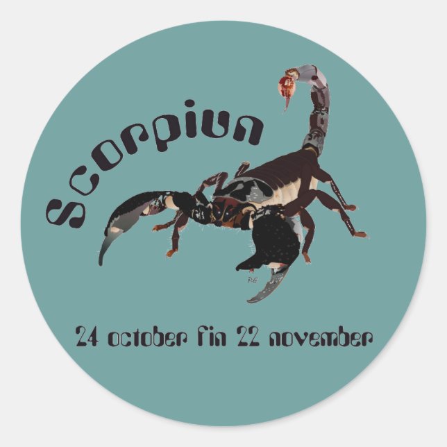 Scorpiun 24 october fin 22 pegatinas November (Anverso)