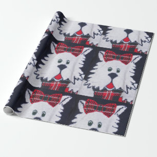 scottie scottish terrier perro plaid papel envolve