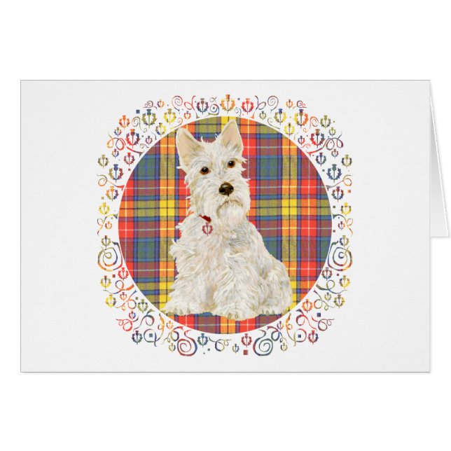 Scottie Wheaten sobre Tartán Buchanan (Anverso (Horizontal))
