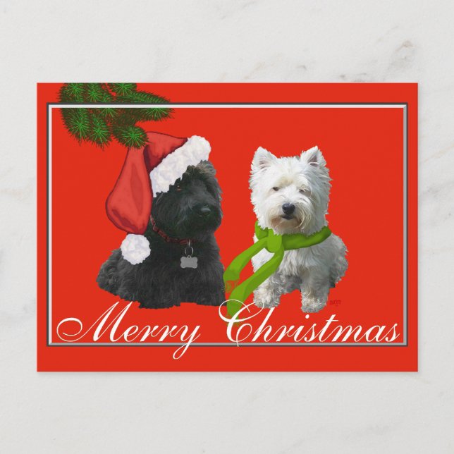 Scottie y Westie Feliz Navidad (Anverso)