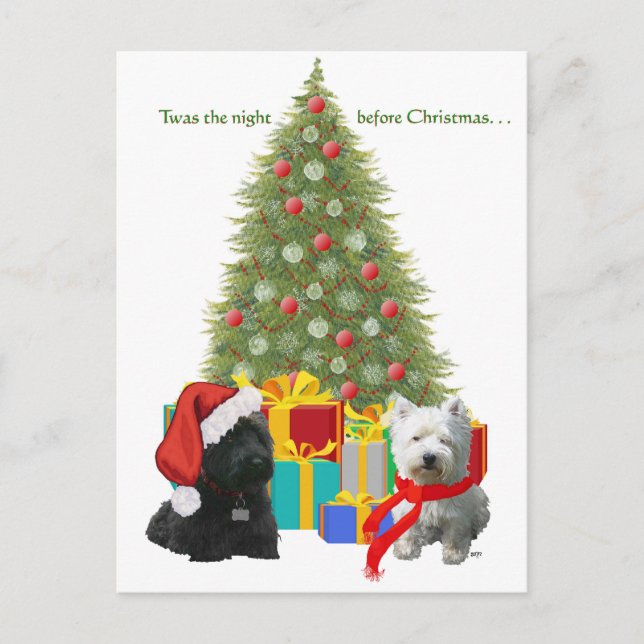 Scottie y Westie Feliz Navidad (Anverso)