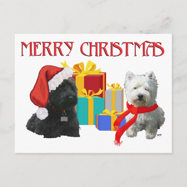 Scottie y Westie Feliz Navidad (Anverso)