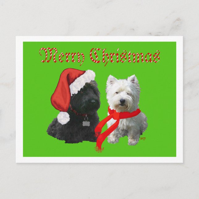 Scottie y Westie Feliz Navidad (Anverso)