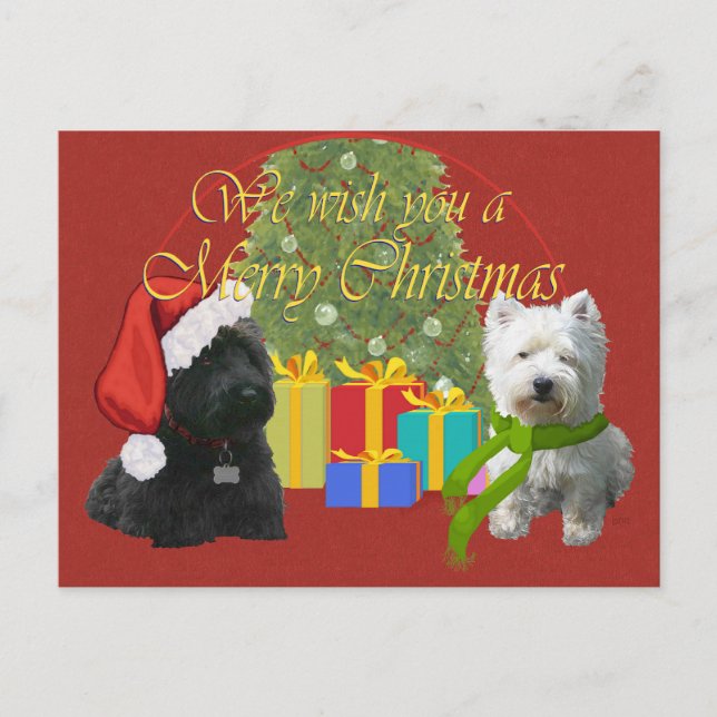 Scottie y Westie Feliz Navidad (Anverso)