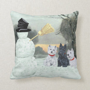 Scottie y Westies - Almohada de invierno de Terrie