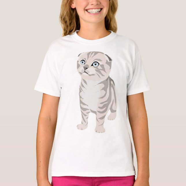 Scottish Fold Kitten children's t-shirt camiseta (Anverso)