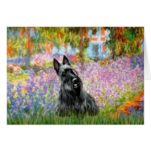 Scottish Terrier 2 - Jardín (Anverso (Horizontal))