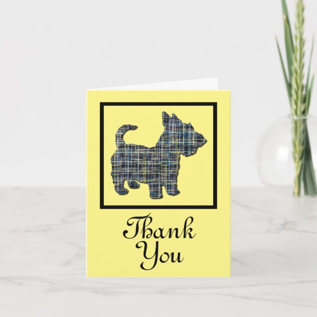 Scottish Terrier Dog Gracias Tarjeta De Saludo (Anverso)