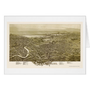 Scranton, mapa panorámico del PA - 1890