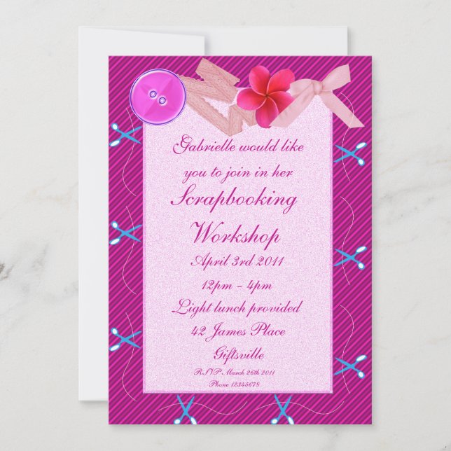 Scrapbooking/Craft Party Invitación 2 (Anverso)