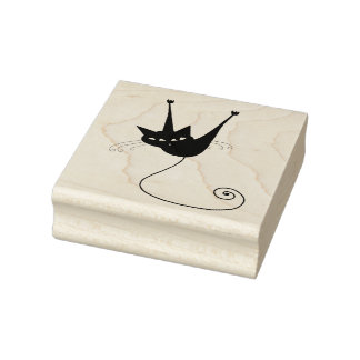 Scrappy Cat Black Kitty Personalizado Sello de gom