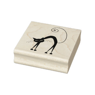Scrappy Cat Black Kitty Personalizado Sello de gom