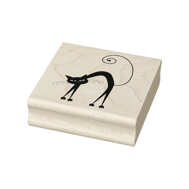 Scrappy Cat Black Kitty Personalizado Sello de gom (Sello)