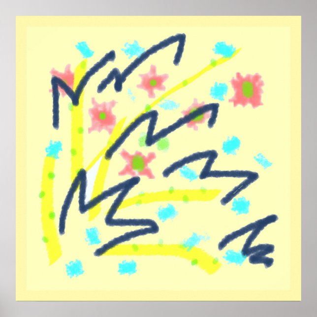 Scribble Buds Poster de arte Boda de impresión Hom (Frente)