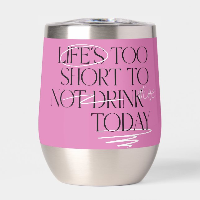Scribbled Wine Mood – Vaso para vino sin tallo (Frente)