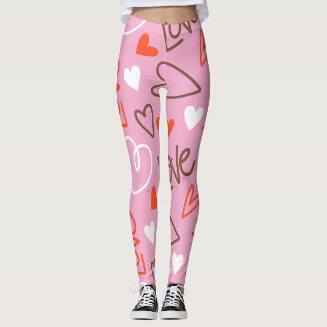 Scribbleed Love Hearts Leggings (Anverso)