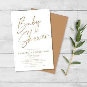 Script Baby Shower FLYER de tonos de la Tierra de 