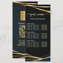 Script Classic black and gold Price List Menu