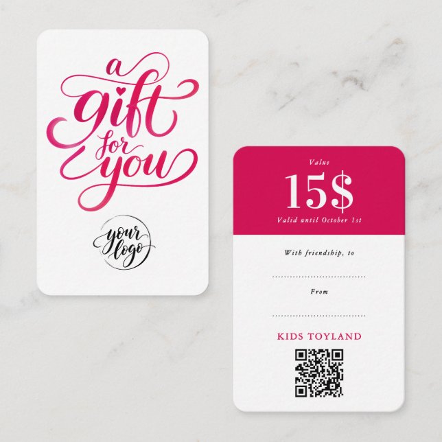 Script de código QR de cupón de descuento de regal (Anverso / Reverso)