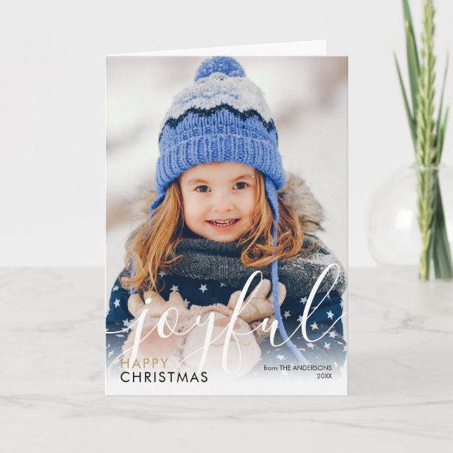 Script de foto de Navidad feliz Chic moderno alegr (Anverso)