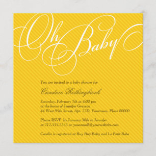 Script Diagonals in Gold Invitación Baby Shower