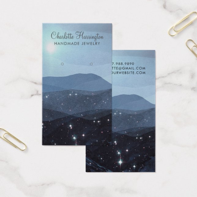 Script Earring Blue Mountains Jewelry Display Card (Oficina)