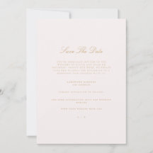 Script Gold y Rubor Pink Guardar la tarjeta de fec