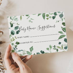 Script Green Foliage Baby Name Suggescard