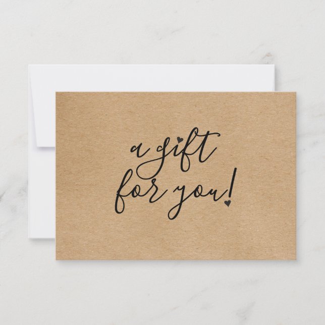 Script Hearts Rustic Kraft Gift Certificate (Anverso)