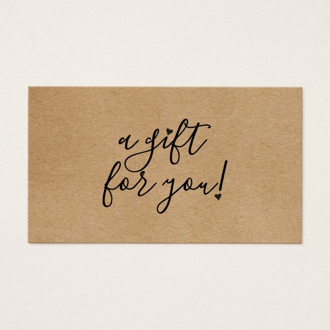 Script Hearts Rustic Kraft Gift Certificate (Frente)