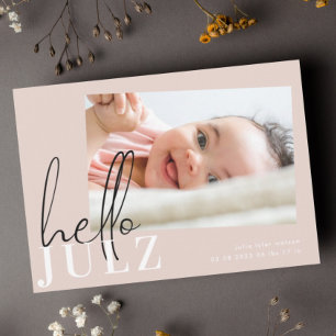 Script Hello Name Black Minimalista Photo Baby