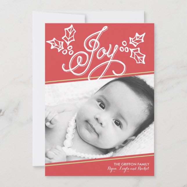 Script Joy Red | Tarjeta de navidad (Anverso)