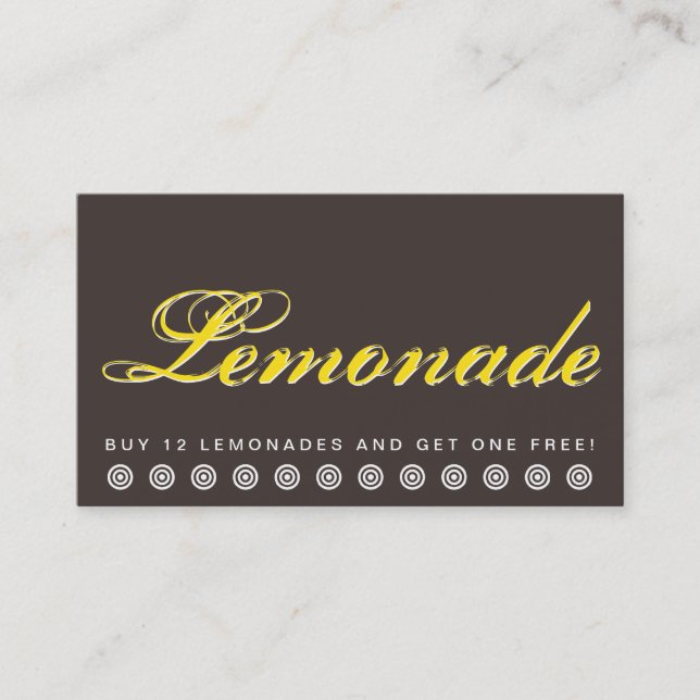 script LEMONADE tarjeta de fidelidad al cliente (Anverso)