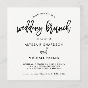 Script moderno  Invitación a un brunch Boda