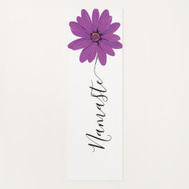 Script Namaste Purple Flower Stem Yoga Mat