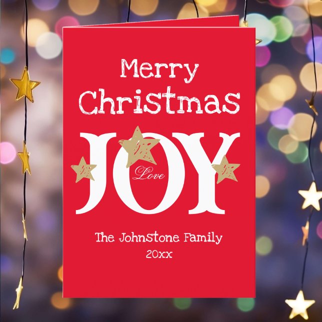 Script Navidades modernos Tarjeta de vacaciones ro (Customize these cheerful red Christmas cards as you desire. Perfect for delivering a bit of Joy!)