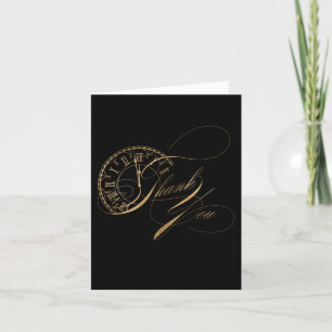 Script NYE Faux Gold Tarjeta de agradecimiento