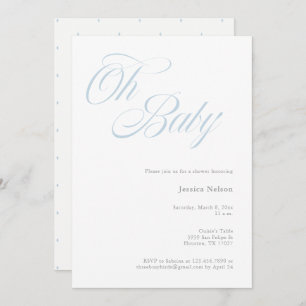Script Oh Baby Boy Shower Invitación