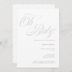 Script Oh Baby Gender Neutral Shower Invitación